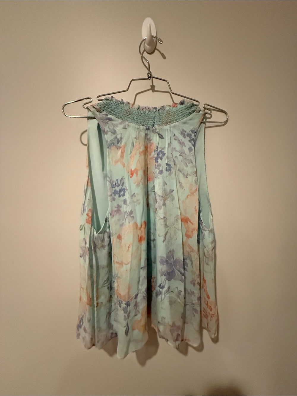 Alice + Olivia Sleeveless Mint Floral Smocked Neck Women's Top and Skirt Set
